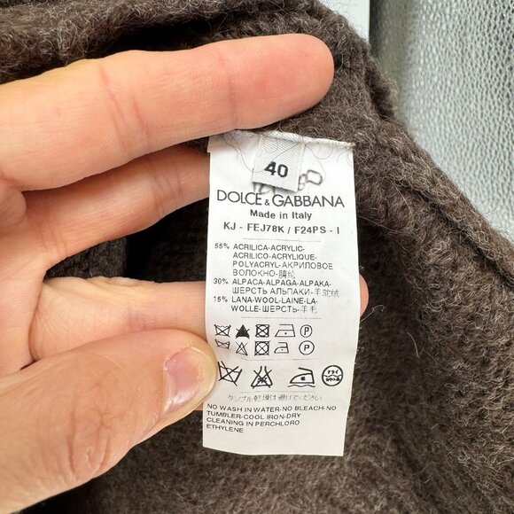 Dolce & Gabbana Brown Alpaca Wool Blend Knit Cardigan Women’s IT 40 (US 4-6) - Picture 4 of 6